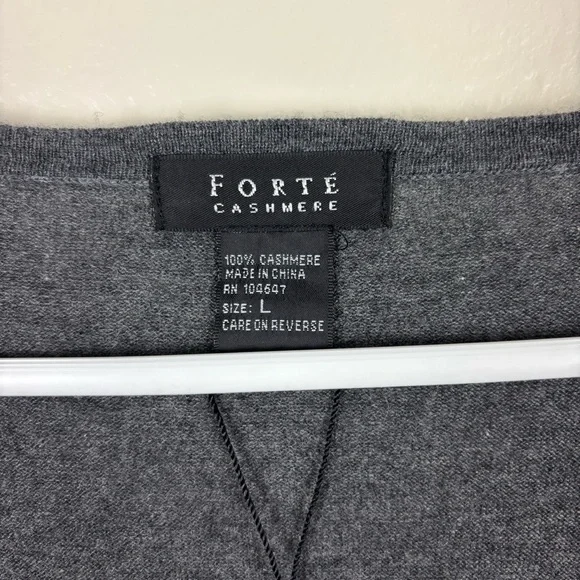 Forte Cashmere Long Sleeve Draped 100% Cashmere Sweater Women’s Size Large NWT - Picture 3 of 6